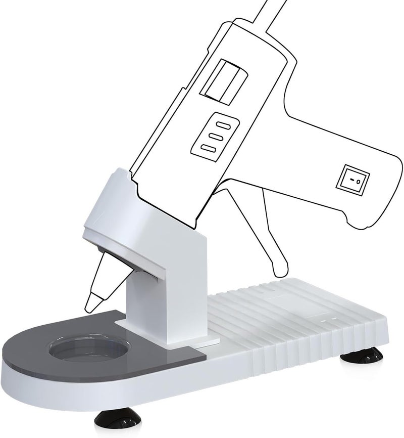 MONVICT Glue Gun Stand for Most Mini Glue Guns, Hot Glue Holder with Non-Stick Silicone Mat, Suction Cups, Helpful Tool for Make Your DIY, Crafts, Home School Project Well Bars Orderly (NOT Full Size) - Image 1